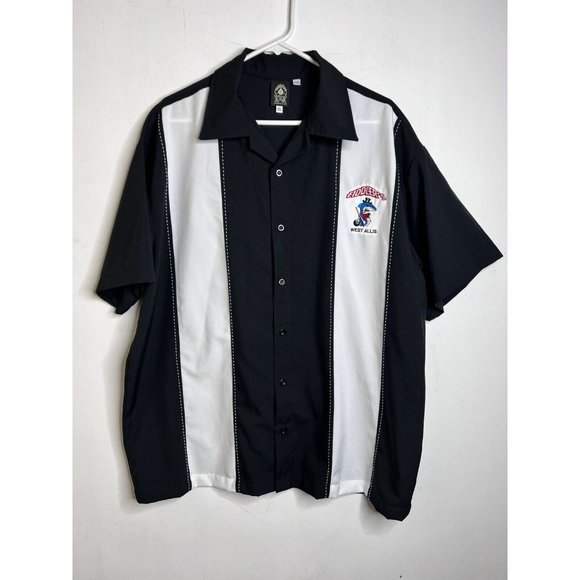 Daddy O's Vintage Sopranos Style Camp Shirt w/ Embroidered Fiddlers Sz XL Button - Picture 2 of 8